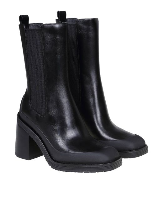 Tory Burch Black Leather Pointed Toe Ankle Boots