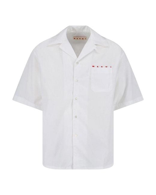 Marni White Bowling Shirt for men