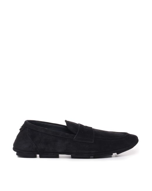 Dolce & Gabbana Black Loafers In Suede for men