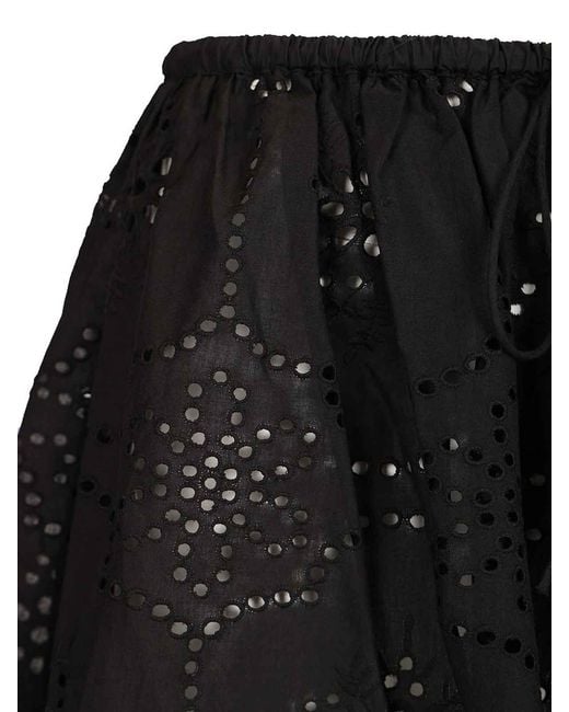 Matteau Black Broderie Mini Skirt