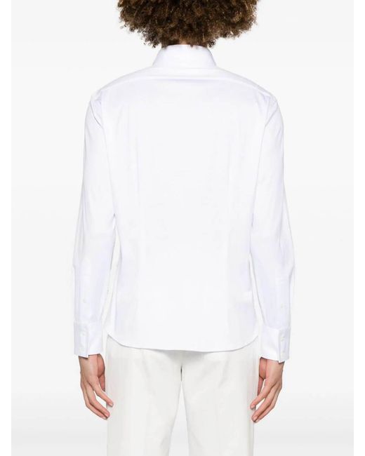 Brunello Cucinelli White Cotton Shirt for men