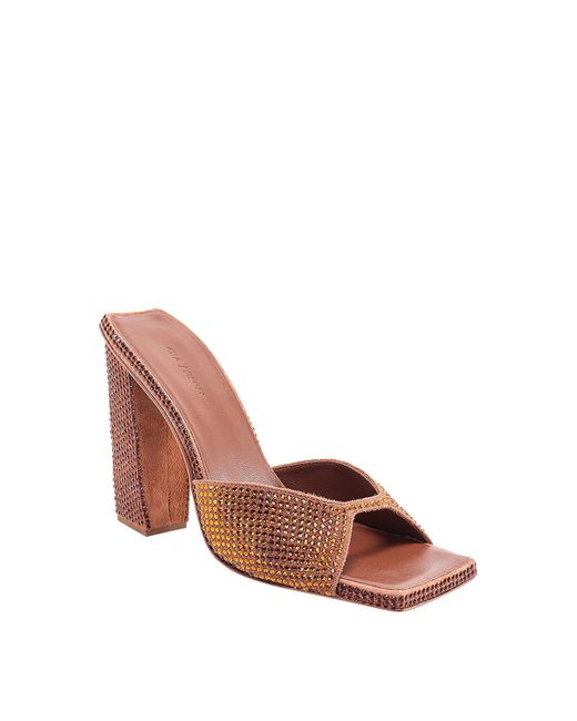 Gia Borghini Brown Sandals With All-over Rhinestones