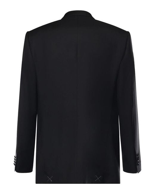 Dolce & Gabbana Black Sicilian Double-Breasted Wool Jacket for men