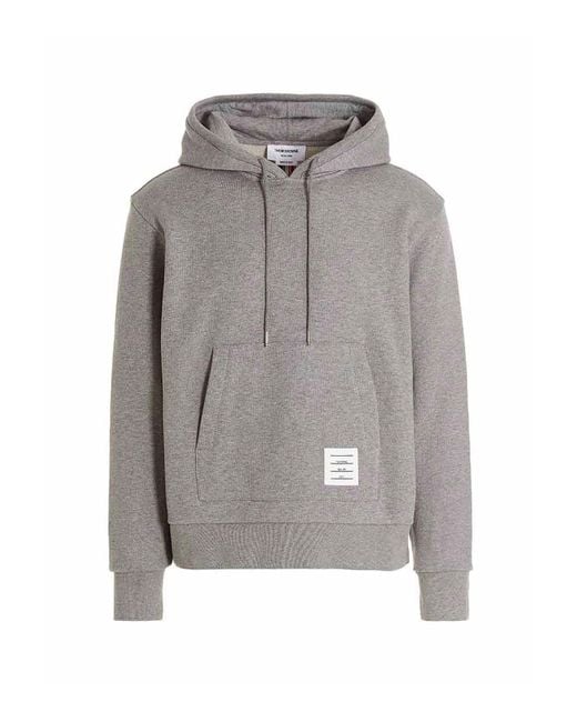 Thom Browne Gray Rwb Details Hoodie for men