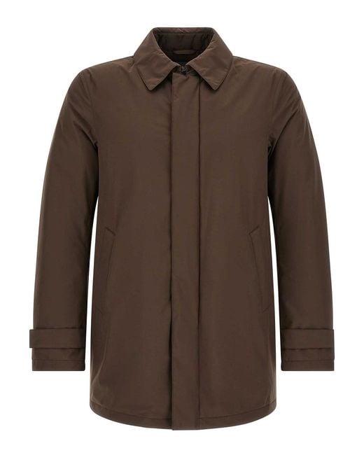 Herno Brown Detachable Hood Parka for men