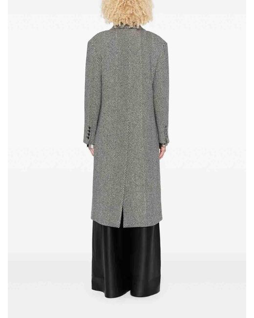 Ermanno Scervino Gray Double-Breasted Coat