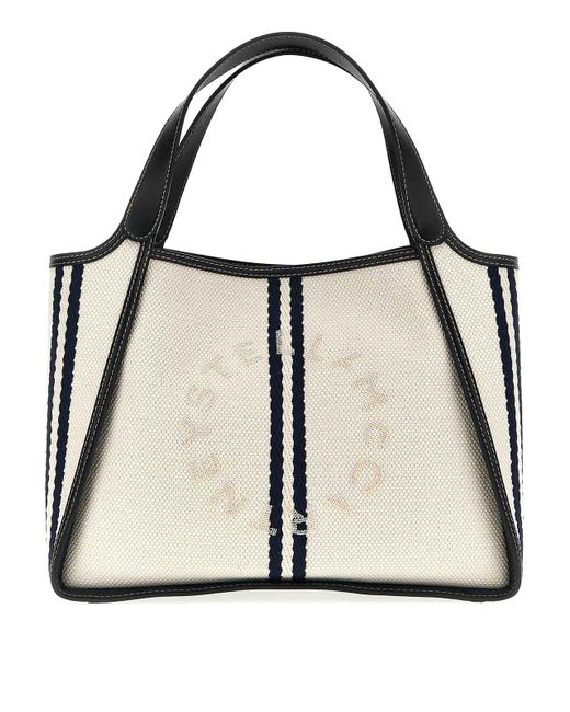 Stella McCartney White Logo Ryder Shopping Bag