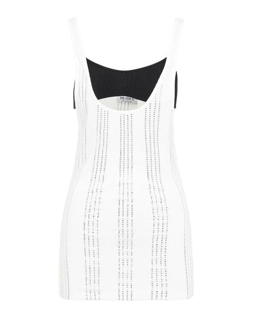 The Attico White Flat Ribbed Jersey Tank Top