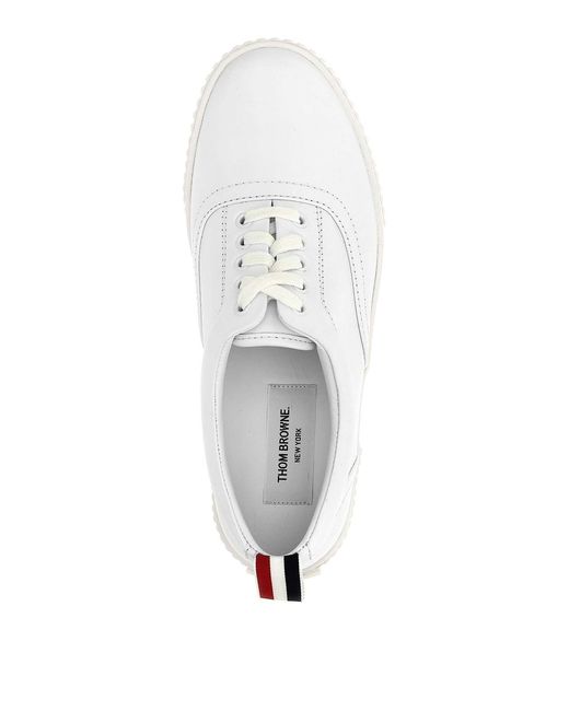 Thom Browne White Heritage Sneakers for men