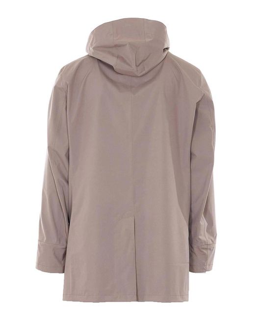 Herno Gray Raincoat for men