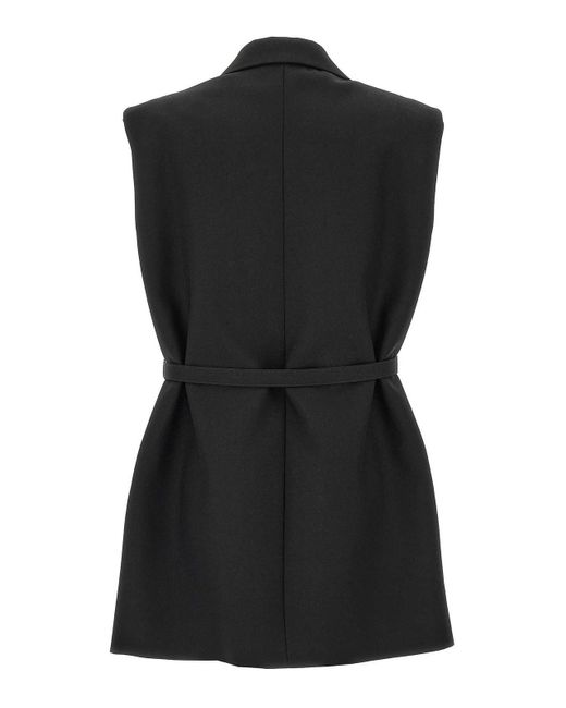 Jil Sander Black Belt Wool Vest