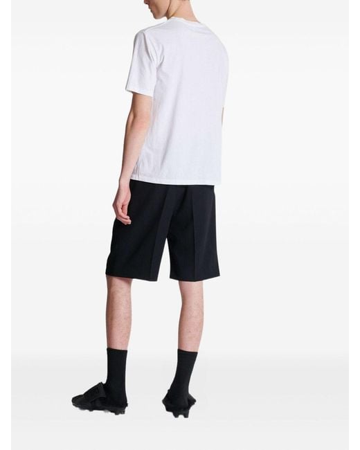 Balmain White Loose Ss T-Shirt for men