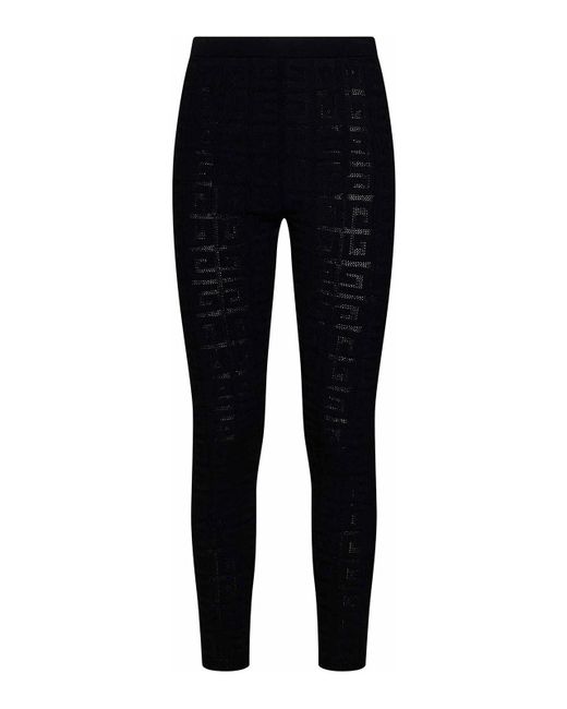 Givenchy Black Stretch Jacquard leggings With 4g Pattern