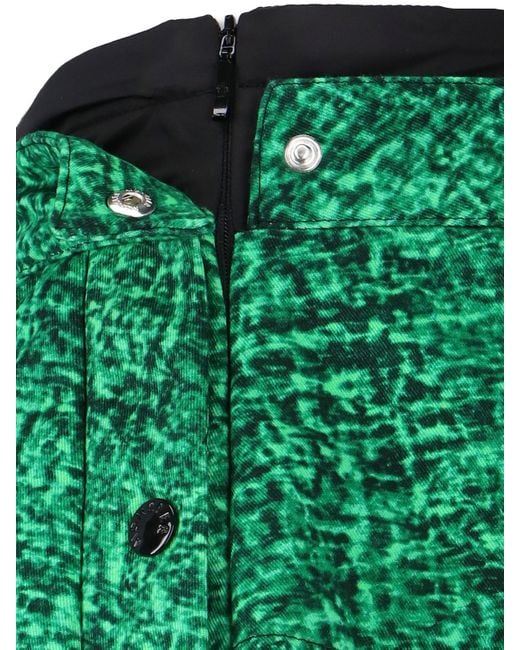 Moncler Green Printed Mini Skirt