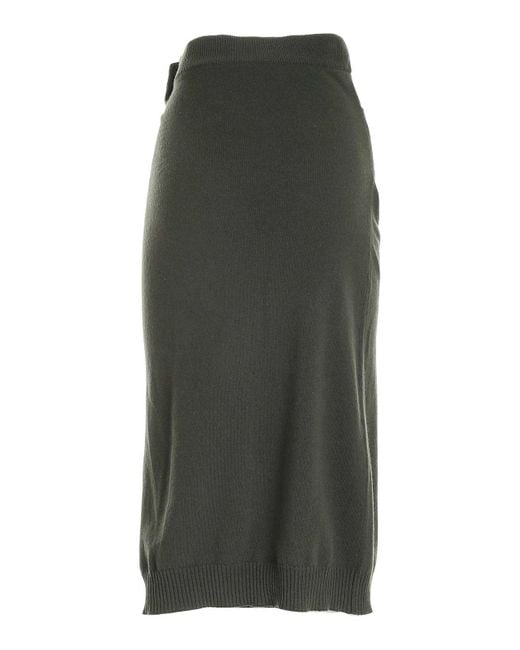 KENZO Gray Asymmetric Knitted Skirt