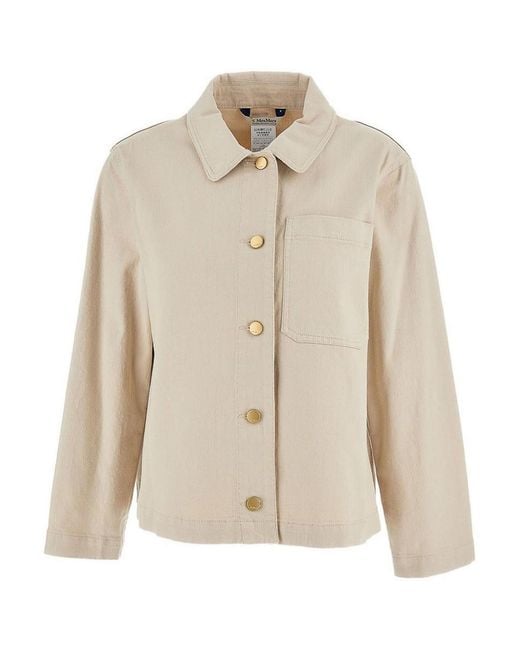 Max Mara Natural Sand-Colored Cotton Jacket