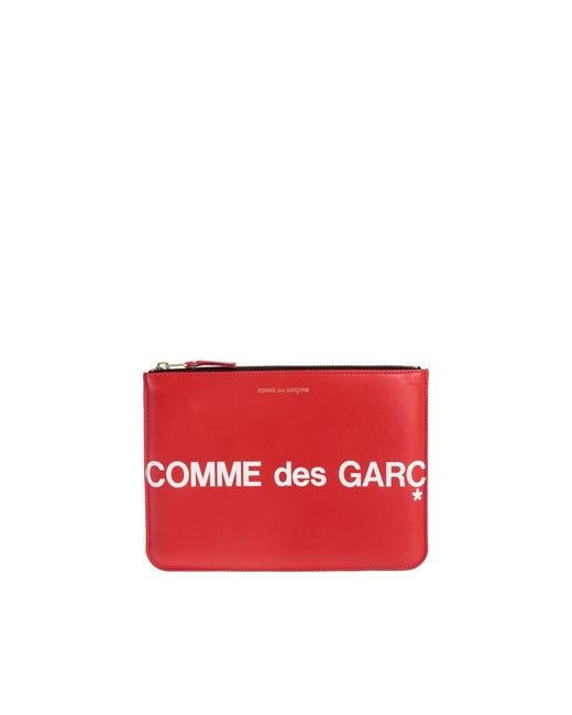 Comme des Garçons Red Huge Logo Clutch for men