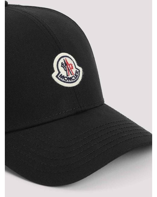 Moncler Black Baseball Cap for men