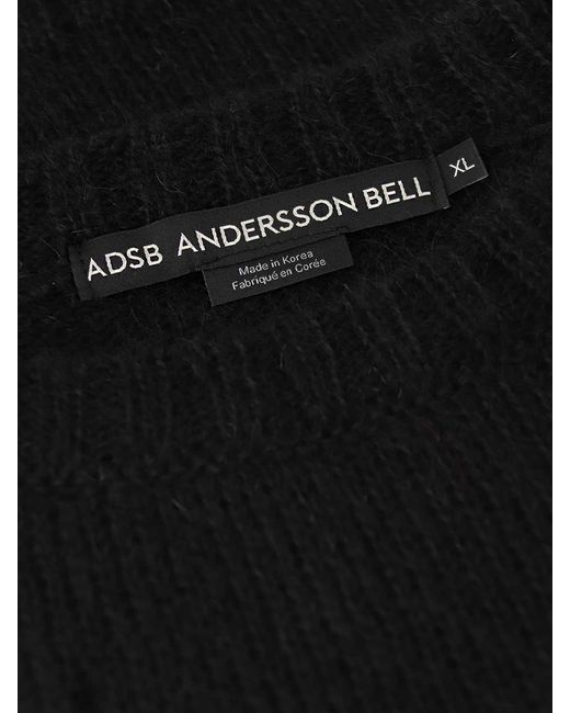 ANDERSSON BELL Black Adsb Kid Mohair Crew-Neck Sweater for men