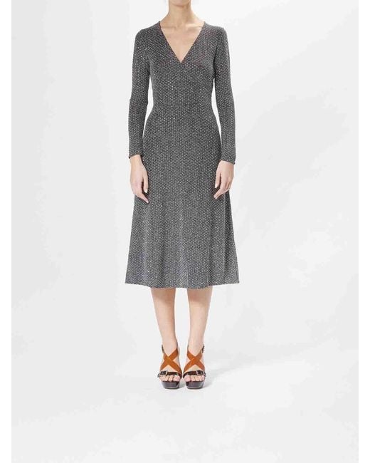 Karl Lagerfeld Gray Jersey Rhinestone Dress