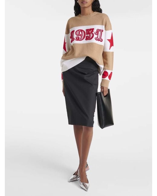 Max Mara Red Dirce Oversized Wool And Cashmere Jumper