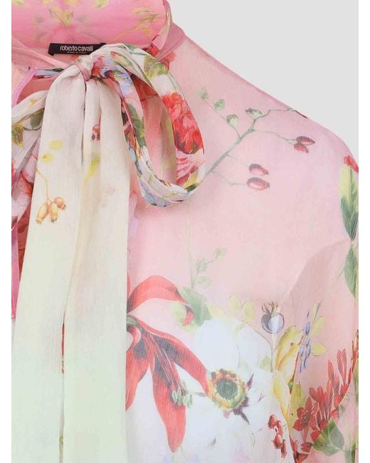 Roberto Cavalli White Miami Flowers Blouse