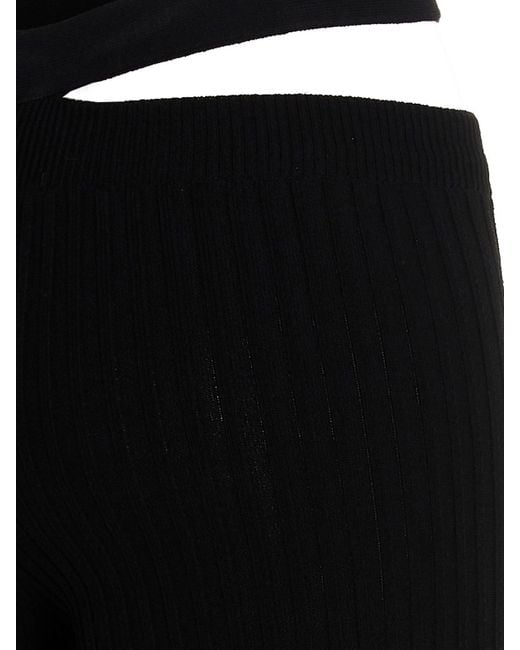 ANDREADAMO Black Ribbed Flared Pants