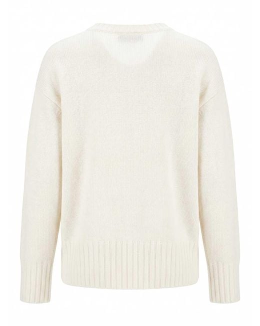 Malo White Round Neck Sweater