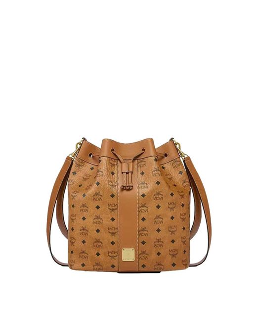 MCM Brown Dessau Drawstring Large