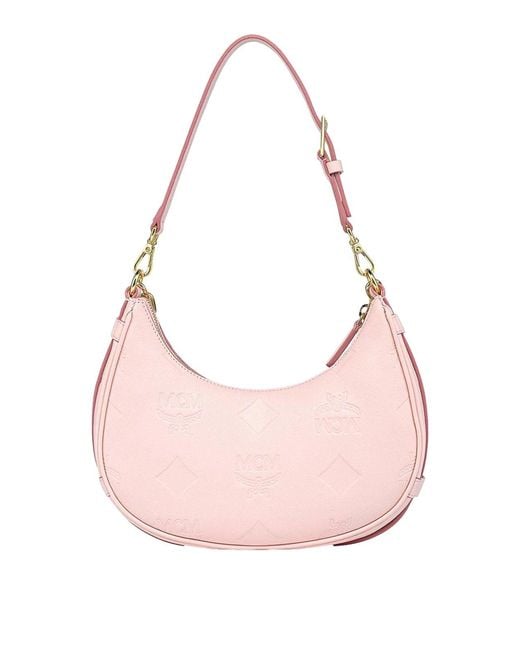MCM Pink Aren Hobo Small Bag