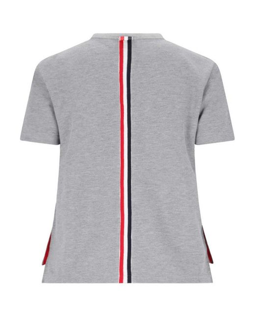 Thom Browne Gray Retro Tricolor Detail T-Shirt