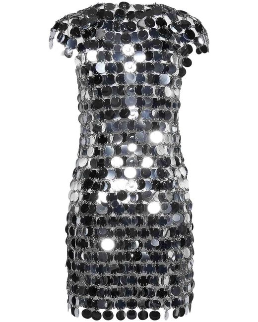 Rabanne Black Mirror-Effect Mini Dress