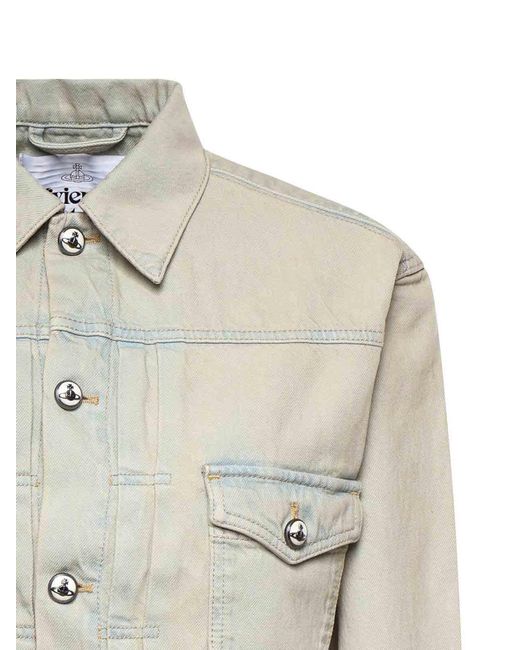 Vivienne Westwood Natural Marlene Cropped Denim Jacket