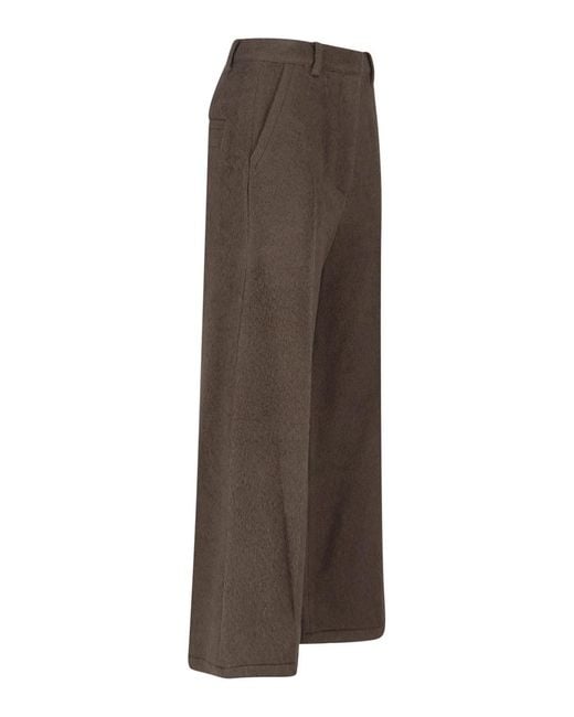 Low Classic Brown Wool And Alpaca Blend Trousers