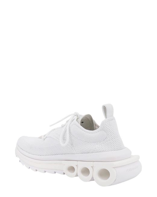 Ferragamo White Nima Primeknit Low-top Sneakers
