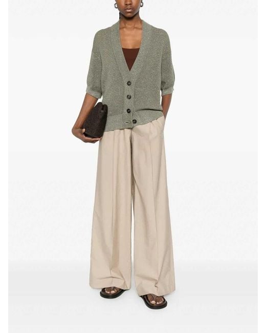 Brunello Cucinelli White Elasticated Trousers