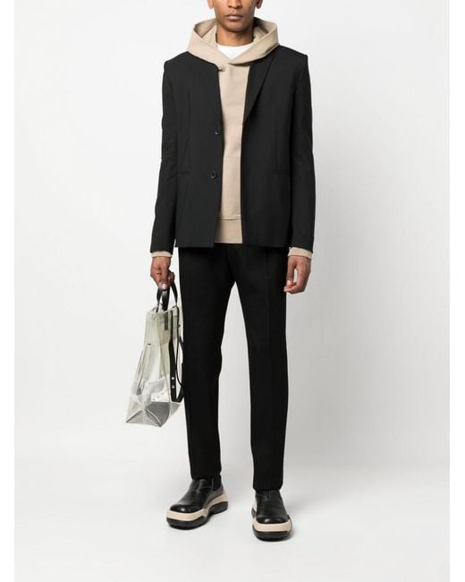 Lanvin Black Straight-Leg Tailored Trousers for men