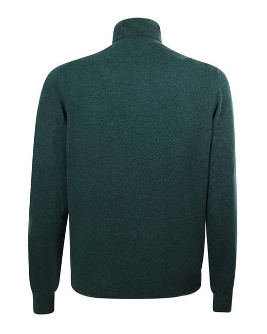 Malo Green Wool Turtleneck for men