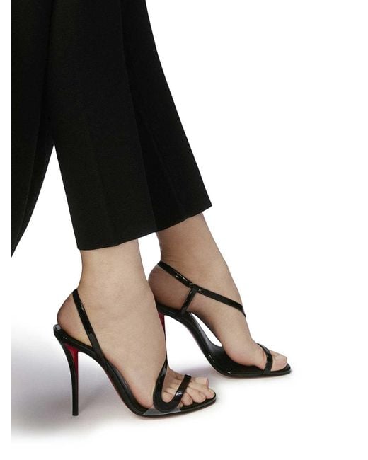 Christian Louboutin Black 100Mm Z Leather Sandals