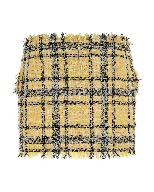 Balmain Metallic Lurex Tweed Skirt