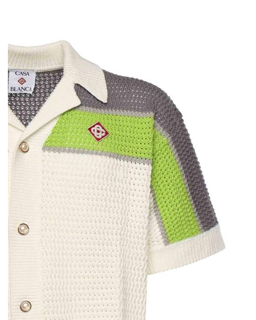 Casablanca White Short Sleeve Shirts for men