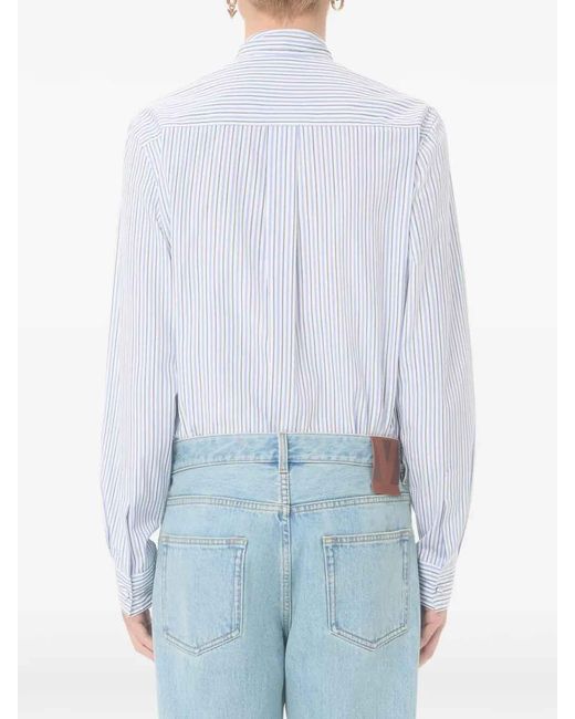 Valentino Blue Vlogo Signature Striped Shirt for men