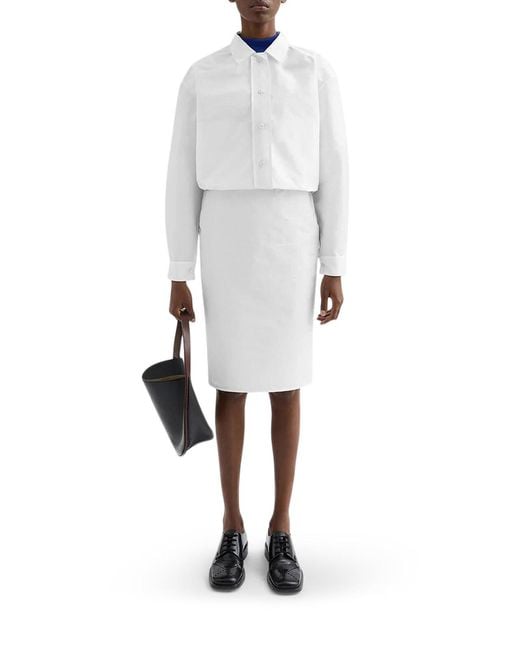 Jil Sander White High-Waisted Skirt