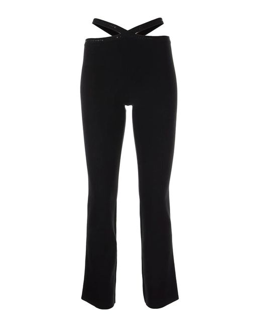 Alexander Wang Black High Waist Cross Leggings With Logo