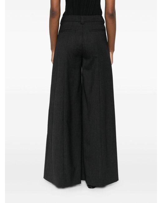 Thelatest Black Alma Wool Blend Wide-Leg Trousers
