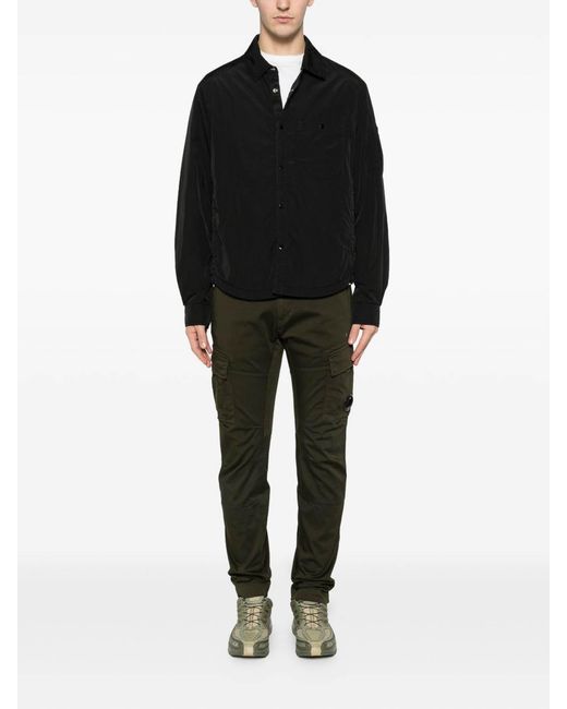 C P Company Black Chrome-R Nylon Overshirt for men