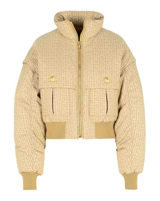 Balmain Natural Jacquard Bomber Jacket