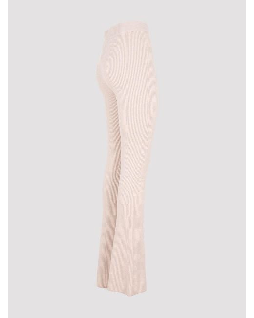 Peserico Pink Flare Knit Rib Pant