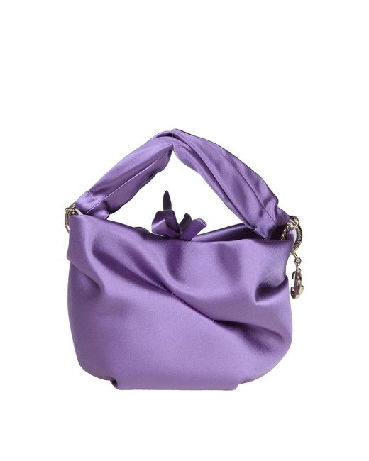 Jimmy Choo Purple Satin Bonny Bag With Woven Handle