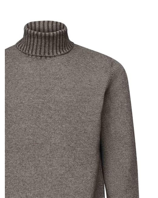 Giuliano Galiano Gray Premium Turtleneck Sweater for men